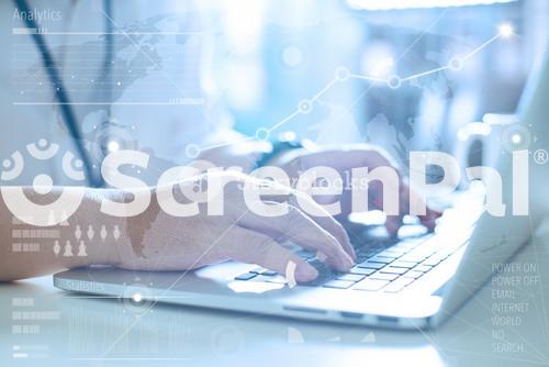 Business Concept, Businessman Working Laptop.  Worldwide Connection Technology Interface. Global Strategy Virtual Icon.Innovation Graphs Interface.